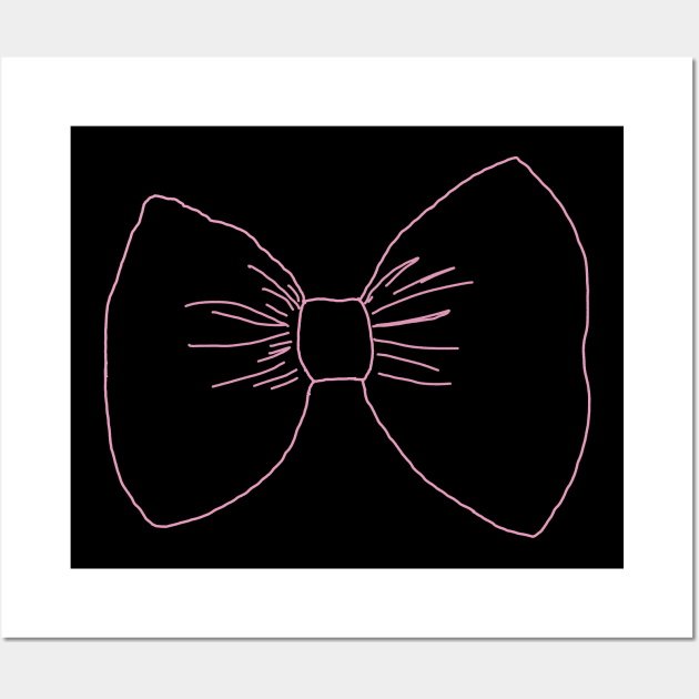 Pink Bow Ribbon Wall Art by EunsooLee